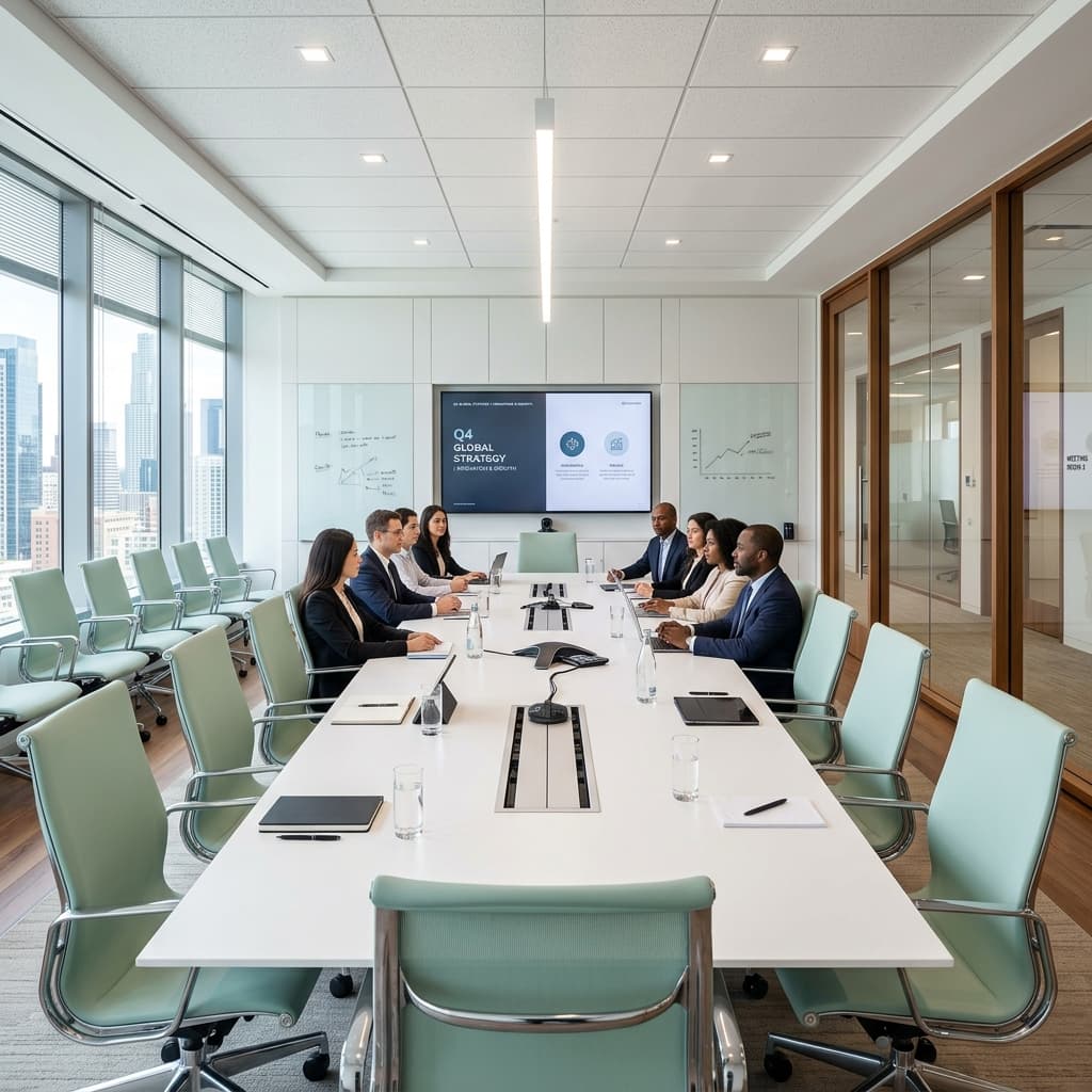 Modern executive boardroom setup for Prajha Group Associate Directors