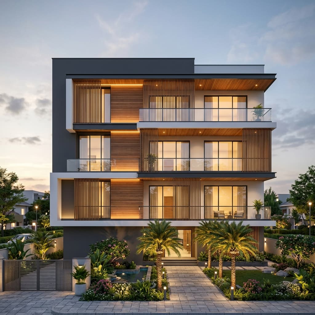Modern boutique low-rise residential building by Prajha Group